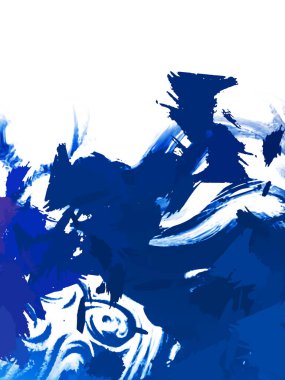 Taranmış Boyalı Soyut Arkaplan. Vahşi kaotik fırça darbeleri. Boya darbeleri. 2D İllüstrasyon. Fırça darbeli resim. 