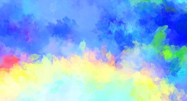 Yaratıcı soyut resim. Artistik fırça darbeleriyle donatılmış. Renkli ve canlı bir illüstrasyon. boyalı sanat.