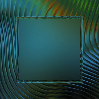 Soyut çerçeveli arkaplan. Renkli, canlı, dalgalı bir duvar kağıdı. Merkezi çerçeveli yaratıcı grafik 2d çizim. Dinamik şekilli modaya uygun sıvı örtüsü.