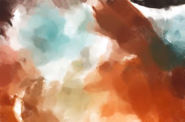 El yapımı sürreal soyut desenli suluboya. Modern sanatsal resim. 2D çizim. Arkaplan boyası karışımı. Yaratıcı duvar sanatı. Çağdaş sanat