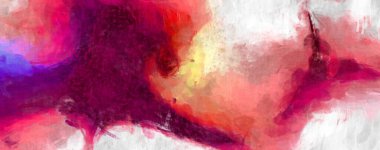 Soyut arkaplanda pürüzlü fırça darbeleri. Fırça boyası. Renkli boya darbeleri. Eşsiz duvar sanatı. Tuvaldeki modern sanat. Renkli çağdaş sanat eserleri. 
