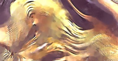 Soyut arkaplanda pürüzlü fırça darbeleri. Fırça boyası. Renkli boya darbeleri. Eşsiz duvar sanatı. Tuvaldeki modern sanat. Renkli çağdaş sanat eserleri. 