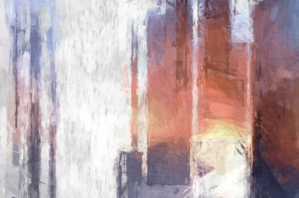 Soyut arkaplanda pürüzlü fırça darbeleri. Fırça boyası. Renkli boya darbeleri. Eşsiz duvar sanatı. Tuvaldeki modern sanat. Renkli çağdaş sanat eserleri. 