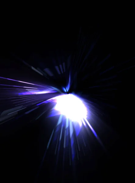 Futuristic Lens Flare Light Explosion Star Glowing Particles Lines Beautiful — Stock Photo, Image