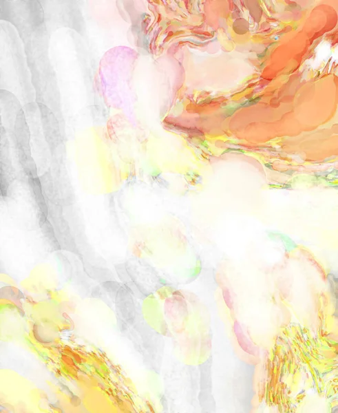 Alkol mürekkebini andıran rahatlatıcı fırça darbelerinin modern resmi. Poster, duvar sanatı, afiş, kart, kitap kapağı veya ambalaj için pastel renkli suluboya resim.