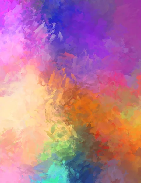 Illustration Colorful Brush Strokes Decorative Texture Painting Vibrant Paint Pattern — Stock Photo, Image