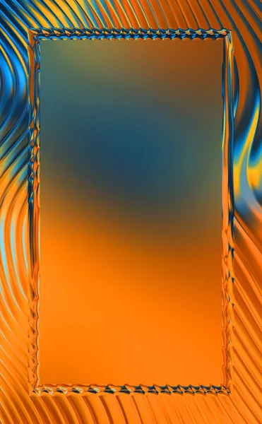 Soyut çerçeveli arkaplan. Renkli, canlı, dalgalı bir duvar kağıdı. Merkezi çerçeveli yaratıcı grafik 2d çizim. Dinamik şekilli modaya uygun sıvı örtüsü.