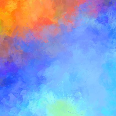 Canlı fırça darbeleriyle boyanmış. Renkli desenli resim. Fırçalanmış duvar kağıdını boya.