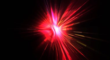 Fütürist mercek patlaması. Parlayan parçacıkları ve çizgileri olan ışık patlaması yıldızı. Güzel soyut ışın arkaplanı.