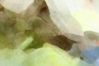 Yumuşak suluboya duvar kağıdı. Hafifçe fırçalanmış renkleri olan sanatsal bir resim. Pastel renkler arkaplana dokunmuş. Soyut duvar sanatı..