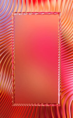Soyut çerçeveli arkaplan. Renkli, canlı, dalgalı bir duvar kağıdı. Merkezi çerçeveli yaratıcı grafik 2d çizim. Dinamik şekilli modaya uygun sıvı örtüsü.
