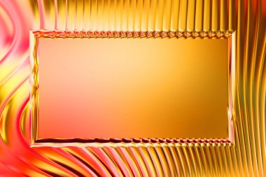 Soyut çerçeveli arkaplan. Renkli, canlı, dalgalı bir duvar kağıdı. Merkezi çerçeveli yaratıcı grafik 2d çizim. Dinamik şekilli modaya uygun sıvı örtüsü.