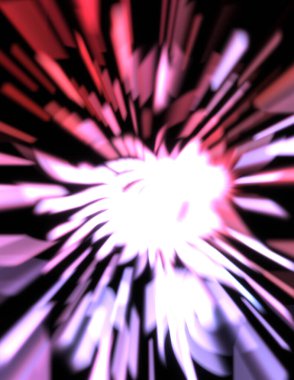 Işık parçacık izleri. Parlayan parçacıkları ve çizgileri olan ışık patlaması yıldızı. Güzel hareketli soyut ışın arkaplanı.