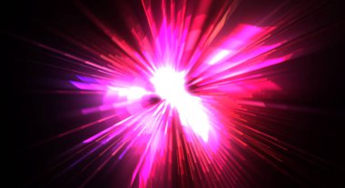 Fütürist mercek patlaması. Parlayan parçacıkları ve çizgileri olan ışık patlaması yıldızı. Güzel soyut ışın arkaplanı.