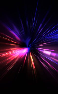 Fütürist mercek patlaması. Parlayan parçacıkları ve çizgileri olan ışık patlaması yıldızı. Güzel soyut ışın arkaplanı.