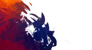 Taranmış Boyalı Soyut Arkaplan. Vahşi kaotik fırça darbeleri. Boya darbeleri. 2D İllüstrasyon. Fırça darbeli resim. 