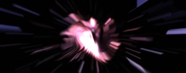 Işık parçacık izleri. Parlayan parçacıkları ve çizgileri olan ışık patlaması yıldızı. Güzel hareketli soyut ışın arkaplanı.