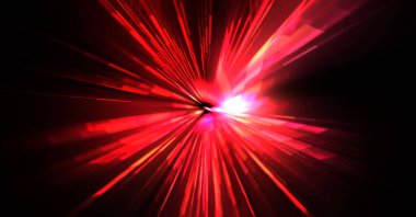 Fütürist mercek patlaması. Parlayan parçacıkları ve çizgileri olan ışık patlaması yıldızı. Güzel soyut ışın arkaplanı.