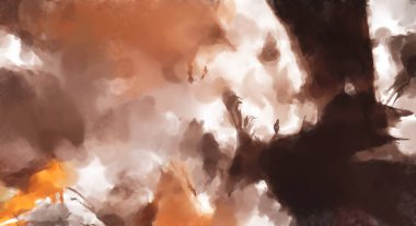 El yapımı sürreal soyut desenli suluboya. Modern sanatsal resim. 2D çizim. Arkaplan boyası karışımı. Yaratıcı duvar sanatı. Çağdaş sanat