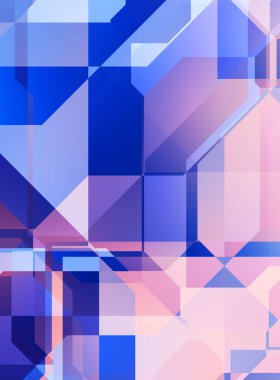 Renkli ve canlı geometrik şekiller katmanları var. Bir teknoloji planının dijital illüstrasyonu. Gelecekçi tasarım şablonu.