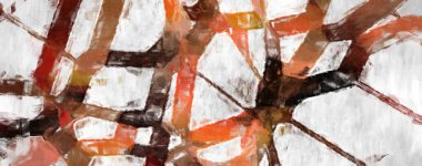 Soyut arkaplanda pürüzlü fırça darbeleri. Fırça boyası. Renkli boya darbeleri. Eşsiz duvar sanatı. Tuvaldeki modern sanat. Renkli çağdaş sanat eserleri. 