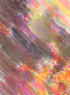 Çağdaş sanat. El yapımı resim. Modern sanat eserleri. Yüzeyde suluboya fırça darbeleriyle resim yapmak. 2D çizim. Sanatsal arkaplan resmi. Tablo üzerinde soyut resim. Renkli doku.