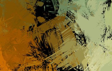 Vahşi fırça darbeleriyle yaratıcı soyut resim. Artistik fırça darbeleriyle donatılmış. Renkli ve canlı bir tasvir. Boyalı sanat.