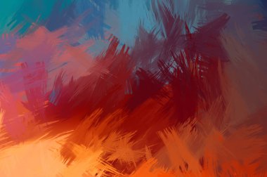 Renkli fırça darbelerinin soyut arkaplanı. fırçalanmış canlı duvar kağıdı. resmedilmiş sanat eseri. Eşsiz ve yaratıcı illüstrasyon.