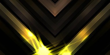 Soyut parlayan geometrik ışıklar arka planda. Fraktal simetrik grafik çizimi. Parıldayan ve parıldayan çubukları kesiştir.