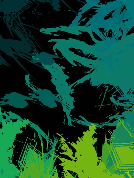 野生のブラシで創造的な抽象画 芸術的なブラシストロークで背景 カラフルで活気のあるイラスト — ストック写真