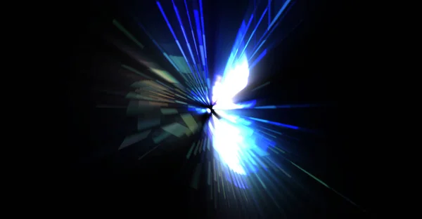 Une Fusée Éclairante Futuriste Étoile Explosion Lumineuse Avec Des Particules — Photo