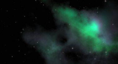 Galaksi uzayındaki yıldız alanı renkli nebula ile. Uzayın derinliklerinin bilim kurgu geçmişi. Ruhsal duvar kağıdı.