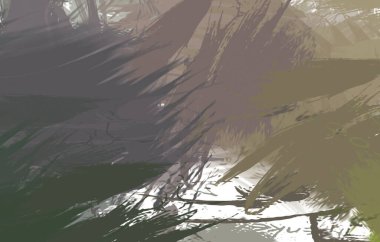 Renkli fırça darbelerinin 2B çizimi. Dekoratif doku resmi. Canlı boya desenli arka plan. Kaotik fırça darbeleri resim.