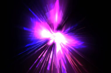 Fütürist mercek patlaması. Parlayan parçacıkları ve çizgileri olan ışık patlaması yıldızı. Güzel soyut ışın arkaplanı.