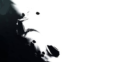 Taranmış Boyalı Soyut Arkaplan. Vahşi kaotik fırça darbeleri. Boya darbeleri. 2D İllüstrasyon. Fırça darbeli resim. 