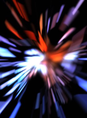 Işık parçacık izleri. Parlayan parçacıkları ve çizgileri olan ışık patlaması yıldızı. Güzel hareketli soyut ışın arkaplanı.