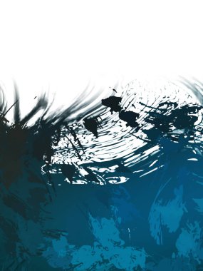 Taranmış Boyalı Soyut Arkaplan. Vahşi kaotik fırça darbeleri. Boya darbeleri. 2D İllüstrasyon. Fırça darbeli resim. 