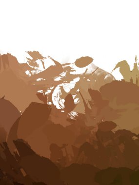 Taranmış Boyalı Soyut Arkaplan. Vahşi kaotik fırça darbeleri. Boya darbeleri. 2D İllüstrasyon. Fırça darbeli resim. 