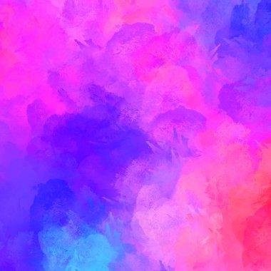 Canlı fırça darbeleriyle boyanmış. Renkli desenli resim. Fırçalanmış duvar kağıdını boya.