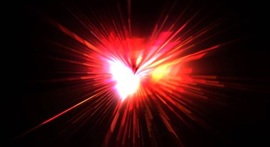 Fütürist mercek patlaması. Parlayan parçacıkları ve çizgileri olan ışık patlaması yıldızı. Güzel soyut ışın arkaplanı.