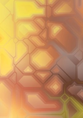 Renkli ve canlı geometrik şekiller katmanları var. Bir teknoloji planının dijital illüstrasyonu. Gelecekçi tasarım şablonu.