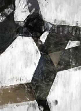 Soyut arkaplanda pürüzlü fırça darbeleri. Fırça boyası. Renkli boya darbeleri. Eşsiz duvar sanatı. Tuvaldeki modern sanat. Renkli çağdaş sanat eserleri. 