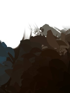 Taranmış Boyalı Soyut Arkaplan. Vahşi kaotik fırça darbeleri. Boya darbeleri. 2D İllüstrasyon. Fırça darbeli resim. 