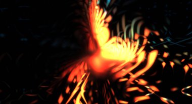 Işık parçacık izleri. Parlayan parçacıkları ve çizgileri olan ışık patlaması yıldızı. Güzel hareketli soyut ışın arkaplanı.