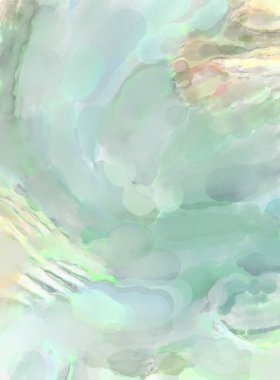 Poster, duvar sanatı, afiş, kart, kitap kapağı veya ambalaj için pastel renkli suluboya resim. Alkol mürekkebini andıran rahatlatıcı fırça darbelerinin modern resmi.