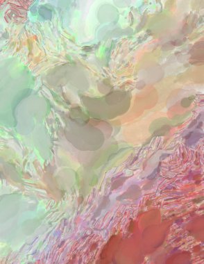 Alkol mürekkebini andıran rahatlatıcı fırça darbelerinin modern resmi. Poster, duvar sanatı, afiş, kart, kitap kapağı veya ambalaj için pastel renkli suluboya resim.