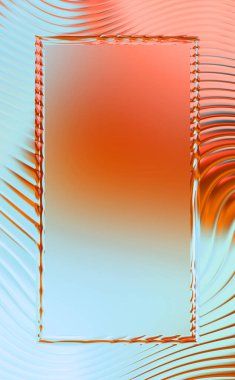 Soyut çerçeveli arkaplan. Renkli, canlı, dalgalı bir duvar kağıdı. Merkezi çerçeveli yaratıcı grafik 2d çizim. Dinamik şekilli modaya uygun sıvı örtüsü.