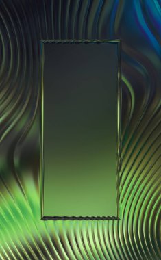 Soyut çerçeveli arkaplan. Renkli, canlı, dalgalı bir duvar kağıdı. Merkezi çerçeveli yaratıcı grafik 2d çizim. Dinamik şekilli modaya uygun sıvı örtüsü.