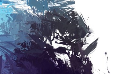 Duvar sanatı Eşsiz ve yaratıcı illüstrasyon. Fırça darbesi ile boyanmış. Renkli fırça darbelerinin soyut arkaplanı. Fırçalanmış canlı duvar kâğıdı. Boyalı sanatsal yaratım.