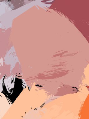 Vahşi fırça darbeleriyle yaratıcı soyut resim. Artistik fırça darbeleriyle donatılmış. Renkli ve canlı bir tasvir. Boyalı sanat.